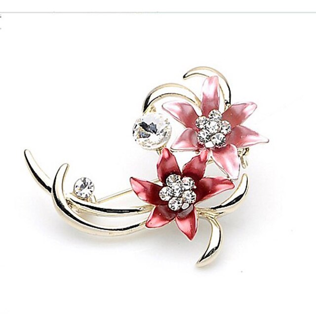  Gorgeous Alloy With Rhinestones Flower Brooch