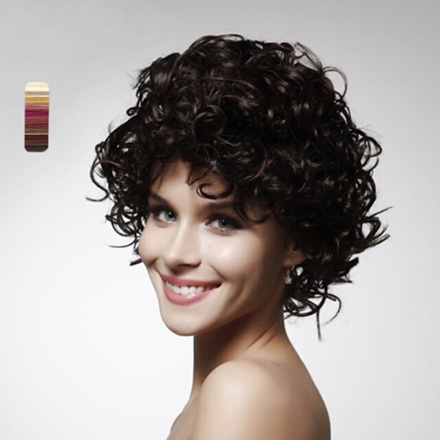  Capless Short High Quality Synthetic Curly Hair Wig Multiple Colors Available