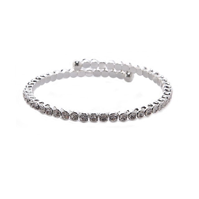  Women's Clear Charm Alloy Bracelet Jewelry Silver For Party Anniversary Birthday Daily