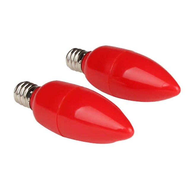  2pcs 0.5 W LED Kerzen-Glühbirnen 80-100 lm E12 C35 1 LED-Perlen Hochleistungs - LED Rot 100-240 V / 2 Stück
