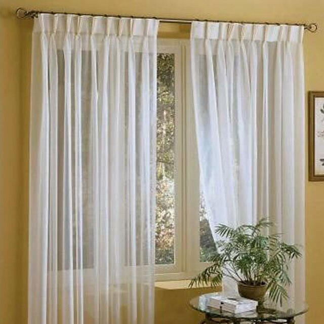  Sob Medida Transparente Sheer Curtains Shades Dois Painéis 2*(W107cm×L245cm)