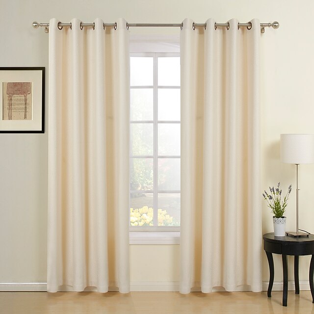  Curtains Drapes Dining Room Solid Colored Polyester / Cotton Blend / Poly / Cotton Blend Jacquard