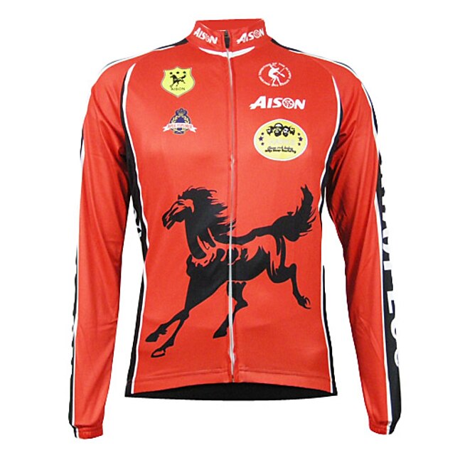  Men's Long Sleeves Bike Jersey, Thermal / Warm, Quick Dry, Breathable
