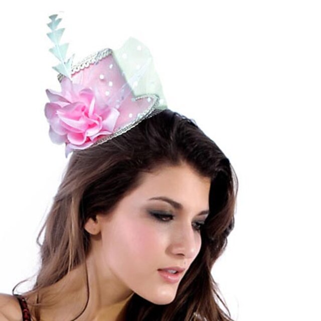  Elégant PVC / mousseline de soie avec plumes / fleurs Fascinators femmes