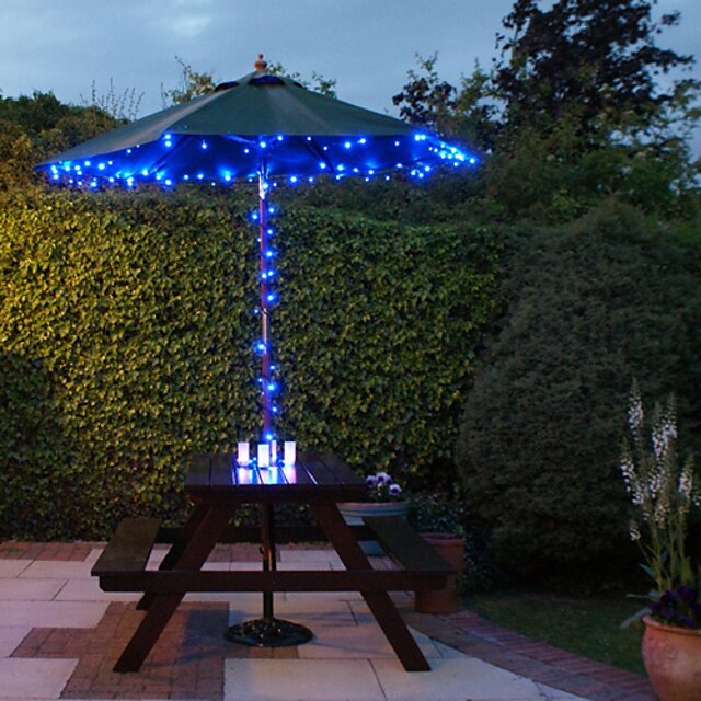  String Lights 100 LEDs Dip Led Blue Waterproof / Solar / Decorative Solar Powered 1 set