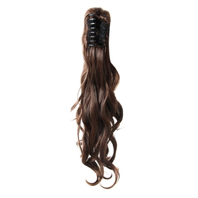  Claw Clip Chestnut Brown Long Curly Ponytails Hair Pieces-3 Colors Available
