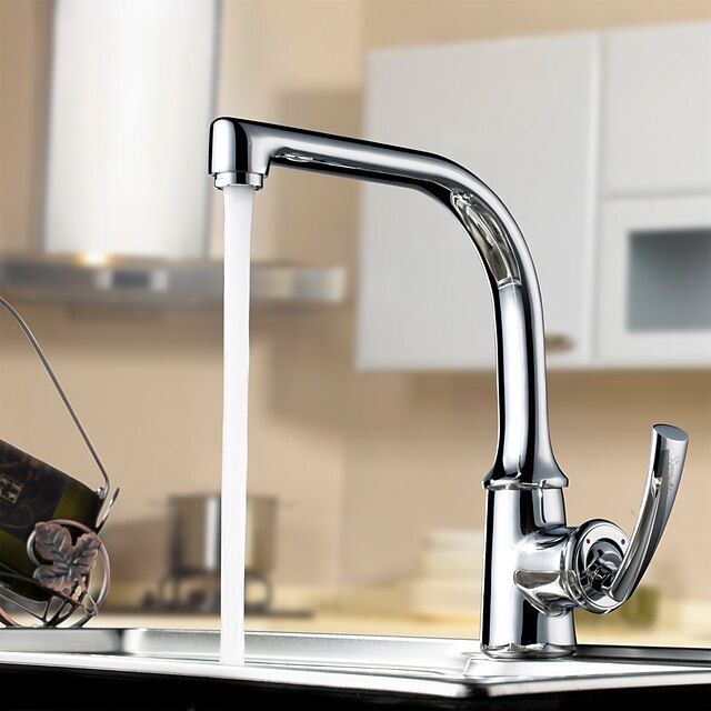  Sprinkle® by Lightinthebox - Contemporary Single Handle Solid Brass Kitchen Faucet Chrome Finish