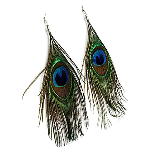  Bohemian National Wind Peacock Feather Earrings