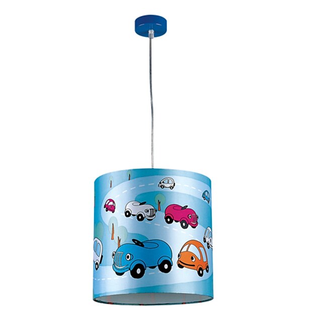  1 Lght Lovely Pendant Light with Colorful Cars on the Lamp