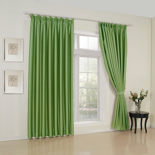  Two Panels Curtain Modern , Solid 65% Rayon/35%Polyester Rayon Material Curtains Drapes Home Decoration For Window