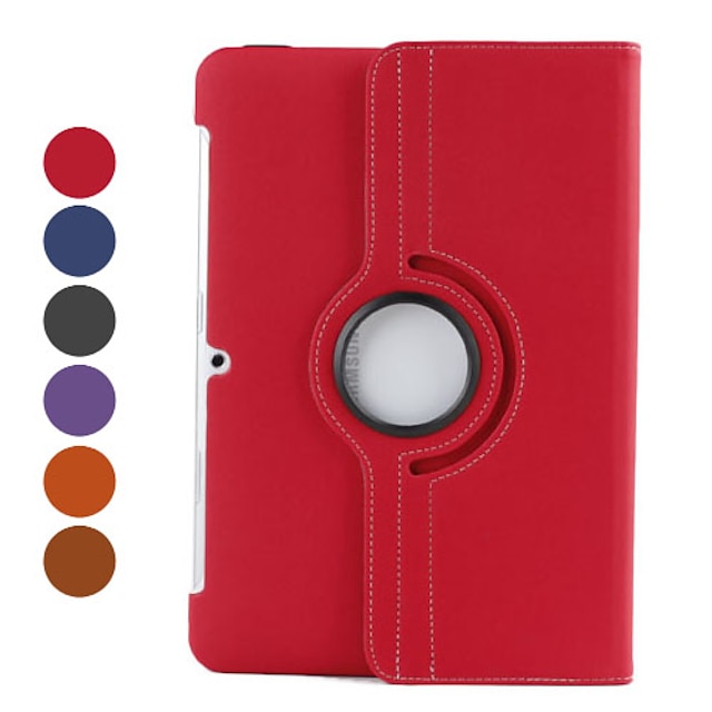  Case For Samsung Galaxy Samsung Galaxy Case with Stand Flip 360° Rotation Full Body Cases Solid Color PU Leather for Tab 2 10.1