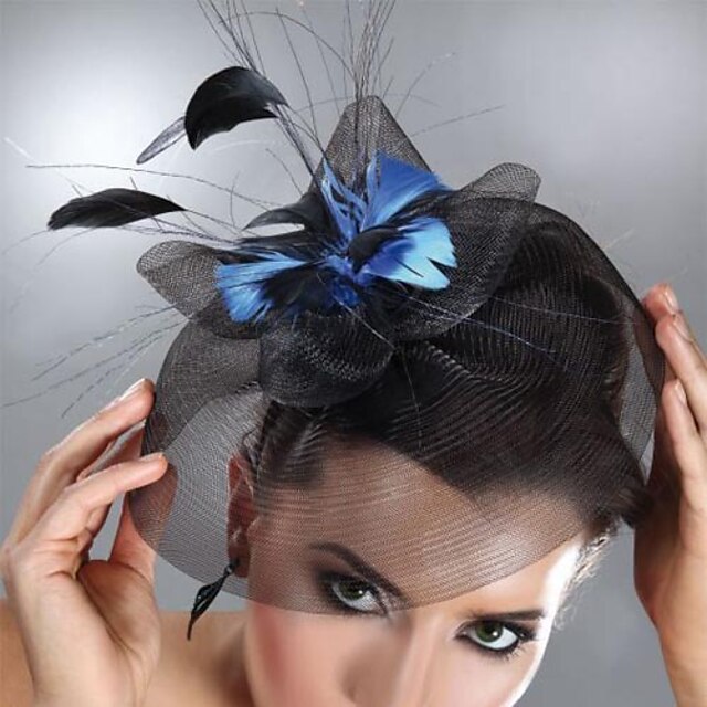  Tulle / Feather Fascinators / Headwear with Floral 1pc Wedding / Special Occasion Headpiece