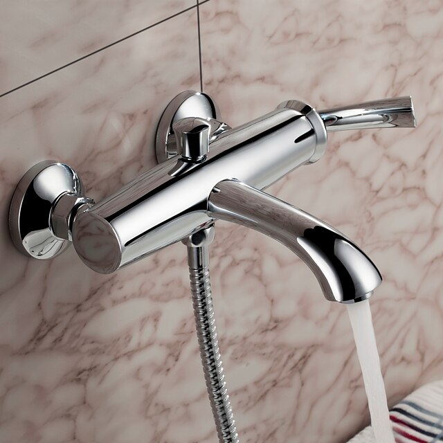  Sprinkle® by Lightinthebox - Contemporary Wall Mount Solid Brass Tub Faucet Chrome Finish