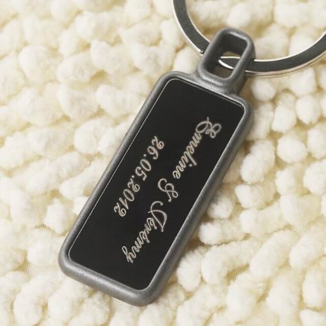  Personalized Square Alloy Keyring - Set of 6