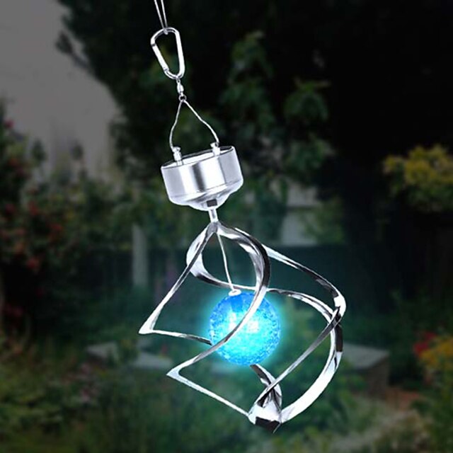  Solar LED Colour Changing Saturn Wind Spinner Opknoping Spiral Light