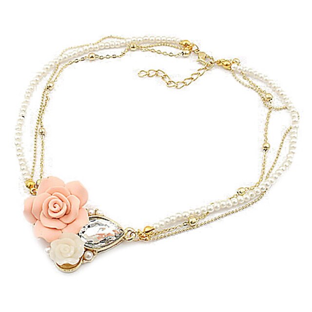  Elegant Alloy/Pearl With Flowers Women's Necklaces