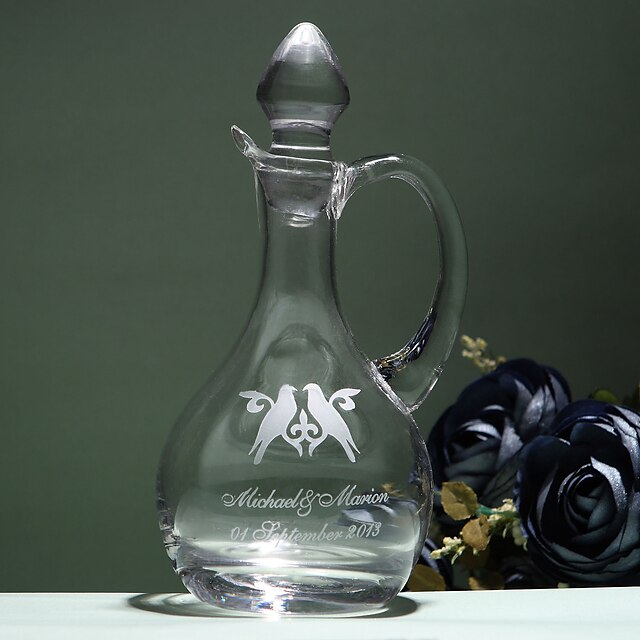  Personalized Name And Date Decanter with Dove Design 