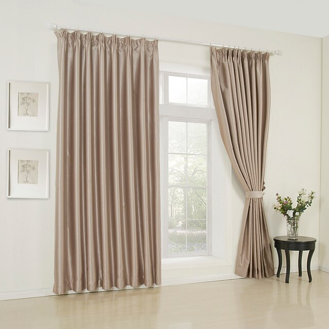  Curtains Drapes Living Room Solid Colored 65% Rayon / 35%Polyester / Rayon
