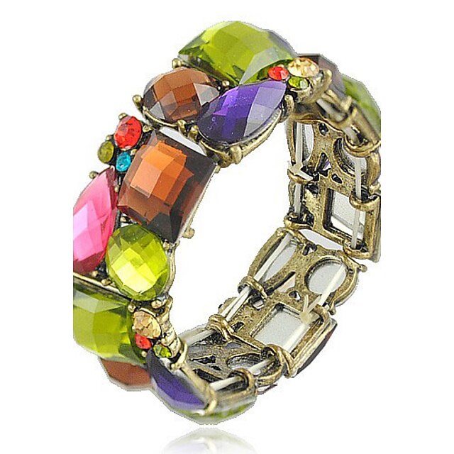  Electro-plated Colorful Gem Bracelet(Random Color)
