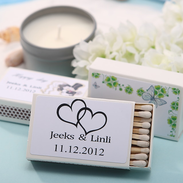  קופסאות גפרורים אישיות נייר כרטיס קשיח / חומר מעורב קישוטי חתונה מסיבת החתונה נושא קלאסי כל העונות