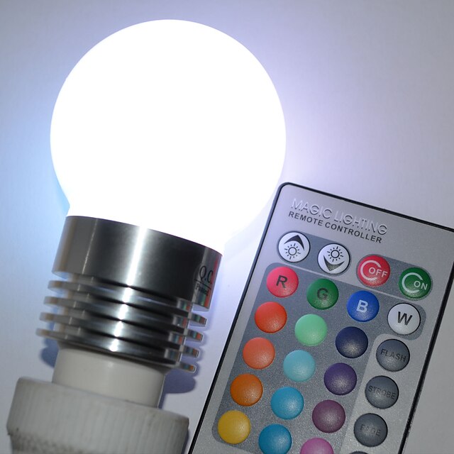  450 lm E26 / E27 LED-globepærer G45 5 LED Perler Højeffekts-LED Fjernstyret RGB 100-240 V