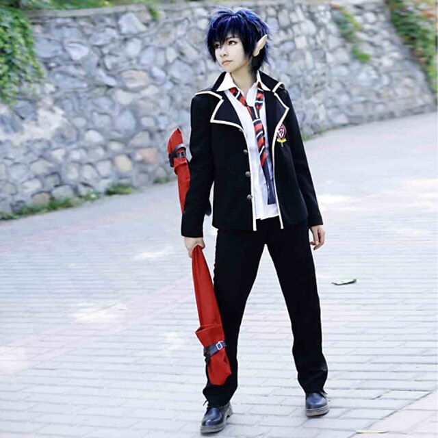  Inspired by Blue Exorcist Rin Okumura Anime Cosplay Costumes Japanese Cosplay Suits School Uniforms Solid Colored Long Sleeve Coat Shirt Pants For Men's Women's / Tie / Tie