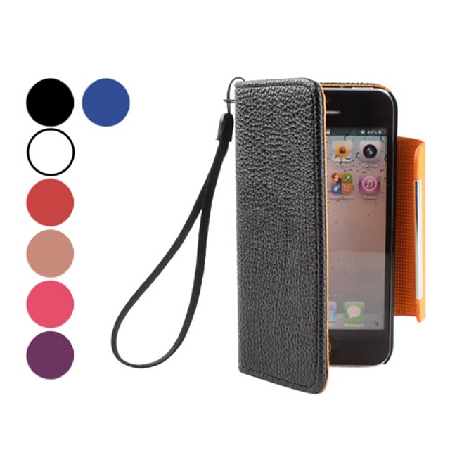  Litchi Grain PU Leather Case with Hang Rope for iPhone 5/5S (Assorted Colors)