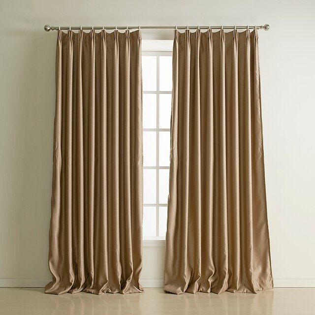  Two Panels Curtain Neoclassical, Embossed Solid Living Room Polyester Material Blackout Curtains Drapes Home Decoration