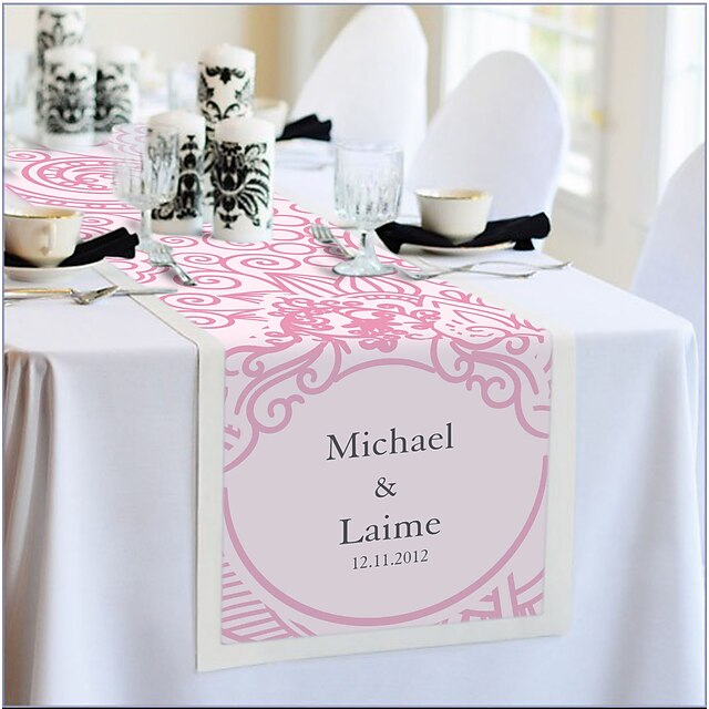  Personalized Reception Desk Table Runner - Pink Floral Print
