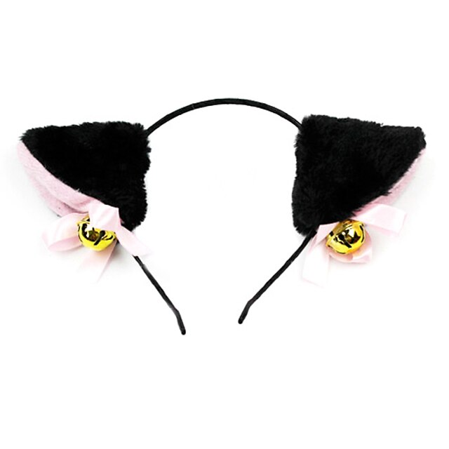  Černá kočka uši halloween čelenka s zvonek (1 ks)