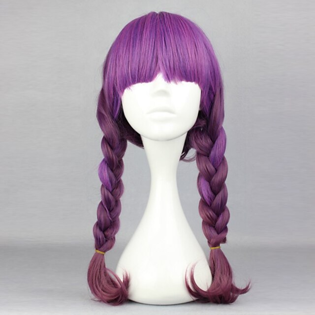  Cosplay Wigs Women's 24 inch Heat Resistant Fiber Purple Anime