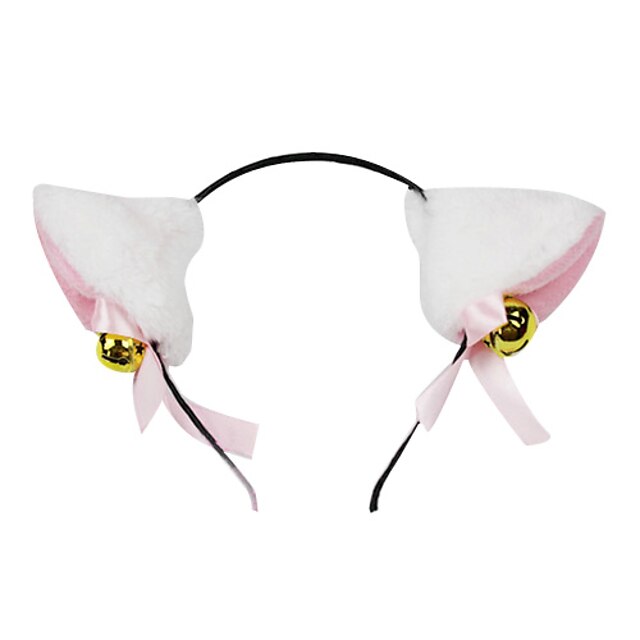  White Cat's Ears Halloween Headband with Bell Ring(1 piece)