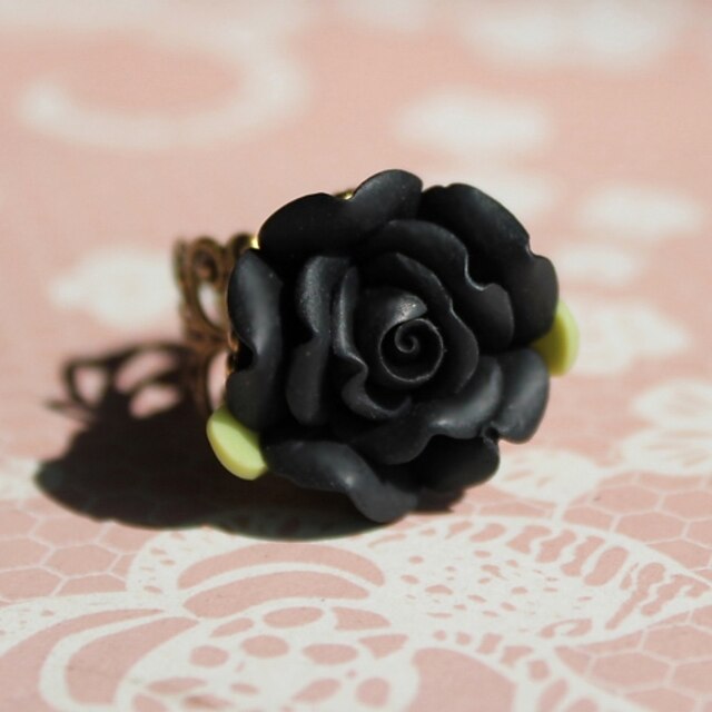  Lolita Jewelry Gothic Lolita Ring Victorian Black Lolita Accessories Ring Floral For Men / Women Resin / Alloy