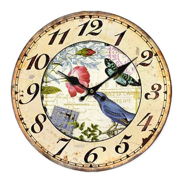  Country Floral&Animal Wall Clock