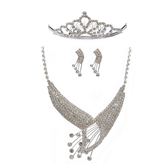  cudowny dżetów ślubna zestaw biżuterii, naszyjnik tym, kolczyki i diadem