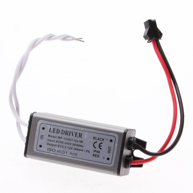  Water Resistance 1-3W LED Constant Current Source Power Supply Driver (90-265V)
