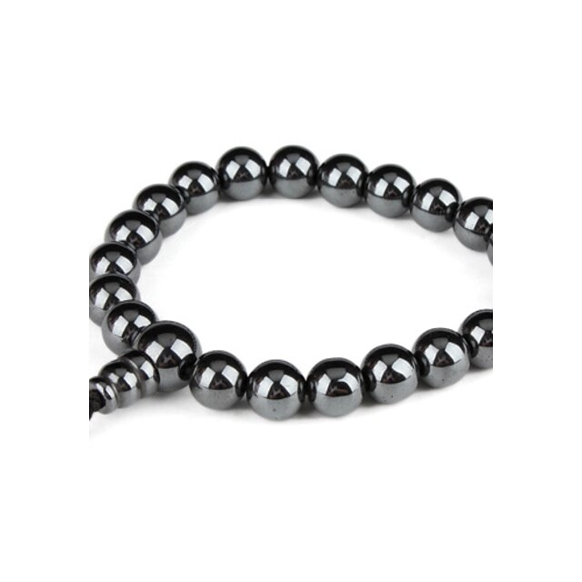  Herren Edelstein Naturschwarz Perlenarmband Einzigartiges Design Modisch Synthetische Edelsteine Armband Schmuck Schwarz Für Normal