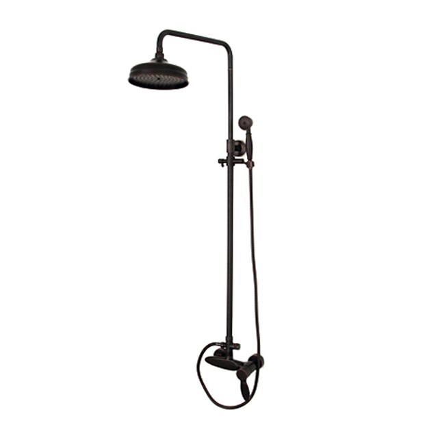  Shower System Set - Rainfall Antique Oil-rubbed Bronze Shower System / Single Handle Three Holes