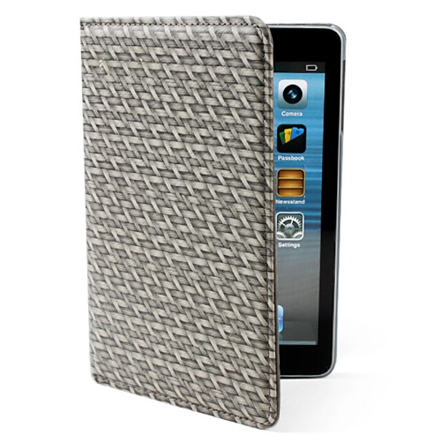  Woven Pattern PU Leather Case with Stand for iPad mini