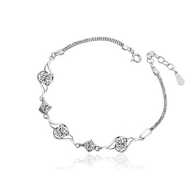  Gorgeous Sterling Silver With Crystal Women's Bracelet