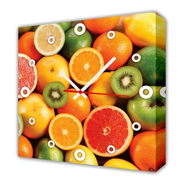  Modern Style Fruits Wall Clock in Canvas
