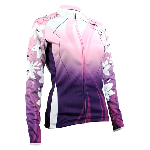  SANTIC Women's Long Sleeve Bike Jersey Top Thermal / Warm Windproof Fleece Lining Sports Winter 100% Polyester Clothing Apparel / Breathable / Quick Dry / High Elasticity / Breathable / Quick Dry