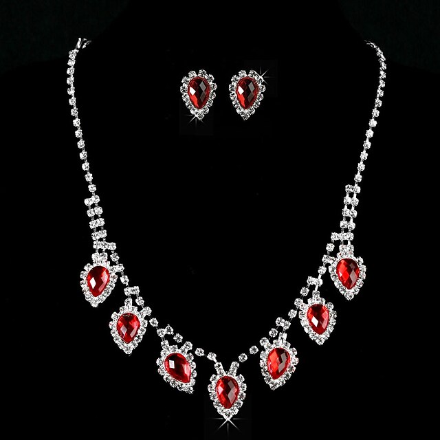  Fashion Alloy With Rhinestone Women's Jewelry Set Including Necklace,Earrings