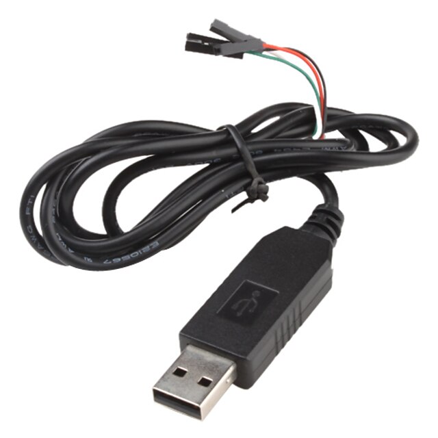  PL2303HX konverter USB til TTL USB til COM-kabel modul (svart, 1m)