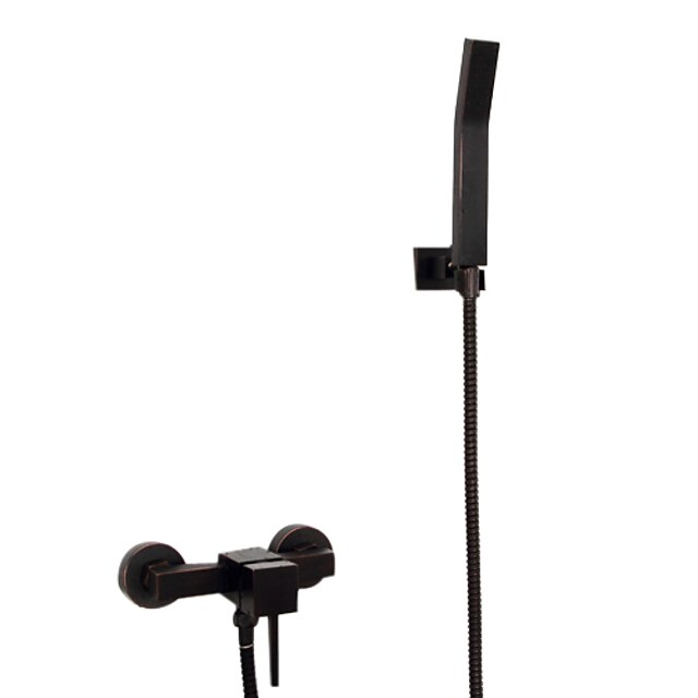  Shower Faucet Set - Handshower Included Antique Oil-rubbed Bronze Wall Mounted Ceramic Valve Bath Shower Mixer Taps