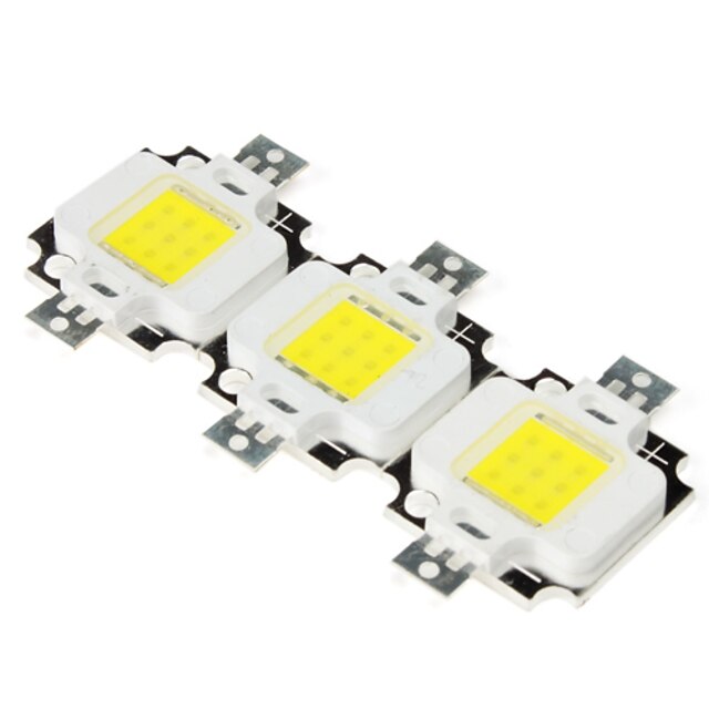  DIY 10W 800-900LM 6000-6500K Natural White Light Square Integrated LED Module (9-11V, 3-Pack)