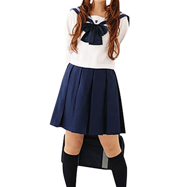  Student / School Uniform Cosplay Costume Party Costume Women's School Uniforms Halloween Carnival Festival / Holiday Polyester Women's Carnival Costumes Patchwork / Blouse / Skirt / Blouse / Skirt