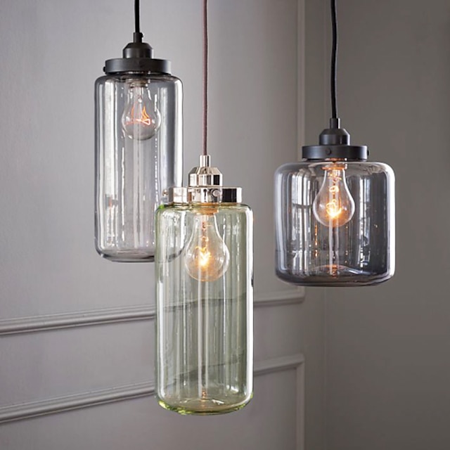  3 лампы, 50 см, мини-стиль / регулируемый подвесной светильник, акриловое стекло, блестящее ретро, 110-120v / 220-240v
