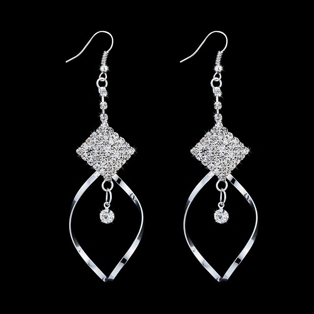  Elegant Alloy Irregular Crystal Drop Earrings