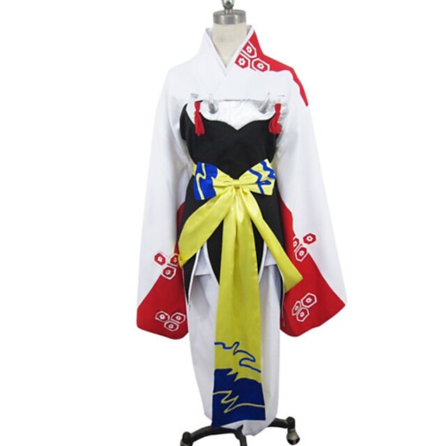  Ispirato da InuYasha Sesshomaru Anime Costumi Cosplay Abiti Cosplay Kimono Collage Manica lunga Cintura Kimono Per Per uomo